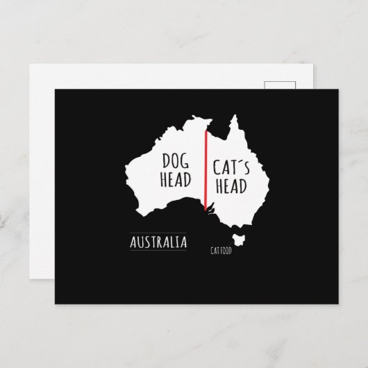Australia Dog Head Cat's Head Postkarte (Vorne/Hinten)