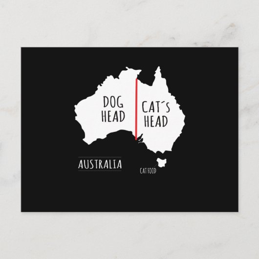 Australia Dog Head Cat's Head Postkarte (Vorderseite)