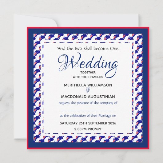AUSTRALIA FLAG Custom Patriotic Square Wedding Einladung (Vorderseite)