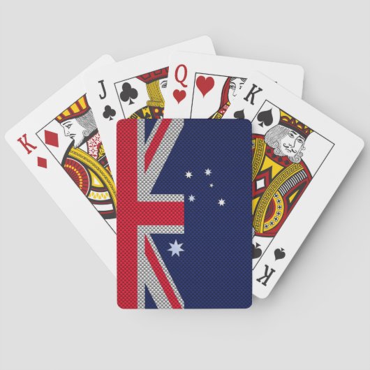 Australia Flag Design in Carbon Fiber Chrome Style Spielkarten (Rückseite)