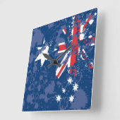 AUSTRALIA FLAG KCALIMA Effekt von Masanser Quadratische Wanduhr (Winkel)
