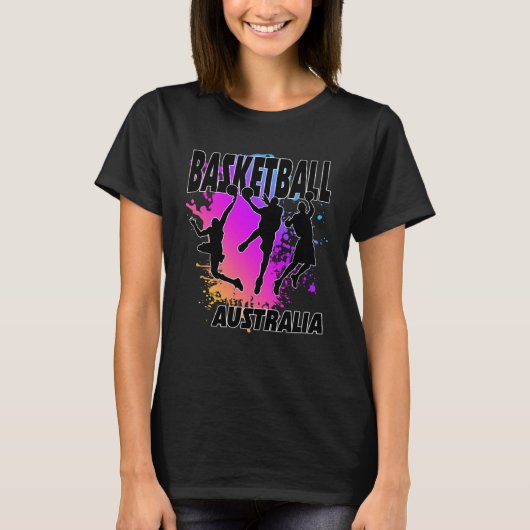 Australia Flag Love Playing Basketball 1 T-Shirt (Vorderseite)