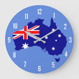 Australia Flag Map Wall Clock Große Wanduhr