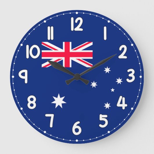 Australia Flag Wall Clock – Unique Design for Home Große Wanduhr (Vorderseite)