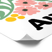 Australia Flower Market Golden Wattle Pink Blossom Poster (Ecke)