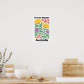 Australia Flower Market Golden Wattle Pink Blossom Poster (Küche)