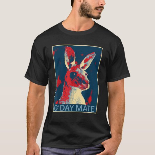 Australia G Day Mate Funny Kangaroo Australian Sym T-Shirt (Vorderseite)