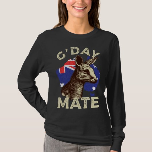Australia G day Mate Kangaroo Aussie Australian Fl T-Shirt (Vorderseite)