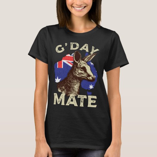 Australia G day Mate Kangaroo Aussie Australian Fl T-Shirt (Vorderseite)