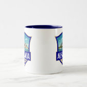 Australia Illustration Retro Badge Zweifarbige Tasse (Mittel)