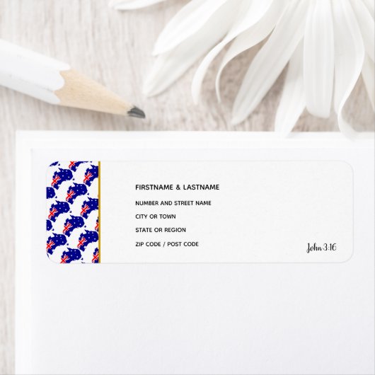 AUSTRALIA John 3:16 Rücksendeadresse Etikett (Insitu)