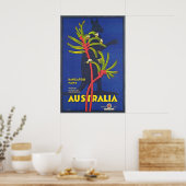 Australia Kangaroo Paws Vintage Travel Poster (Küche)