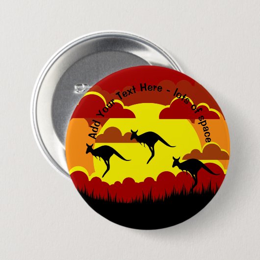 Australia Kangaroo Red Black Yellow Badge Button (Vorne & Hinten)