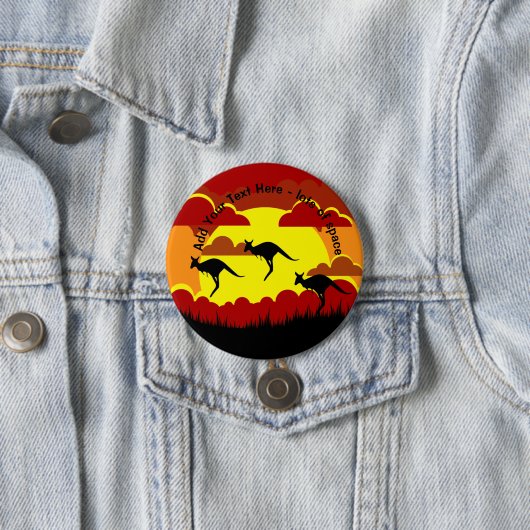 Australia Kangaroo Red Black Yellow Badge Button (Beispiel)