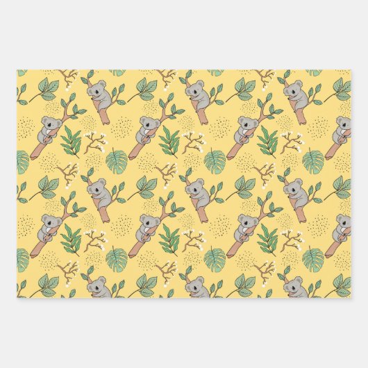Australia Koala Bear Wrapping Paper Set of 3 Geschenkpapier Set (Vorderseite 2)