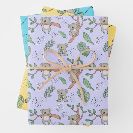 Australia Koala Bear Wrapping Paper Set of 3 Geschenkpapier Set (Beispiel)