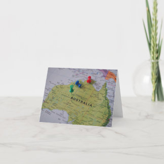 Australia Map Greeting Card Dankeskarte