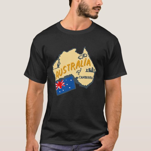 Australia Marking Flags Koala Boomerang Canberra T-Shirt (Vorderseite)
