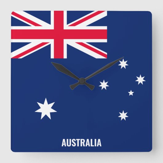 Australia National Flag Patriotic Quadratische Wanduhr (Vorderseite)