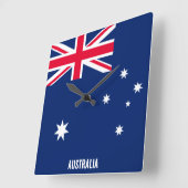 Australia National Flag Patriotic Quadratische Wanduhr (Winkel)