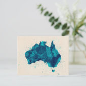 Australia Paint Splashes Map Postkarte (Stehend Vorderseite)