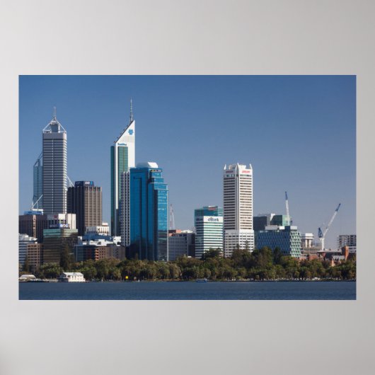 Australia, Perth, city skyline from Swan River Poster (Vorne)