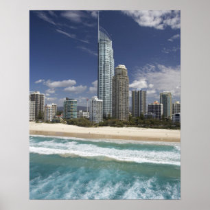 Australia, Queensland, Gold Coast, Surfers Poster