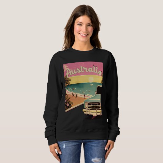 Australia Retro Beach Vacation Graphics Australian Sweatshirt (Vorne ganz)