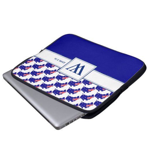 AUSTRALIA Scripting Christlich Monogram Laptop Laptopschutzhülle (Vorne Knopf)
