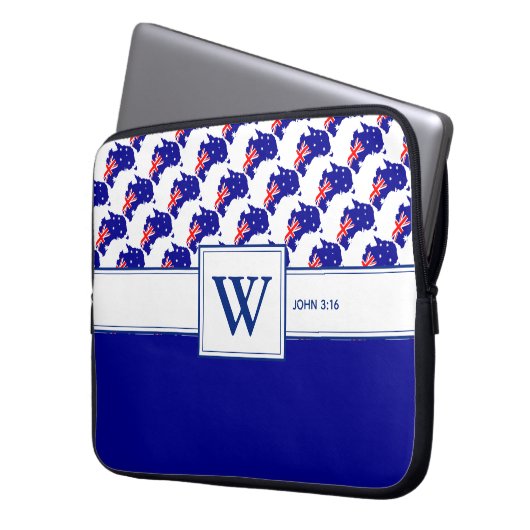 AUSTRALIA Scripting Christlich Monogram Laptop Laptopschutzhülle (Vorderseite Links)