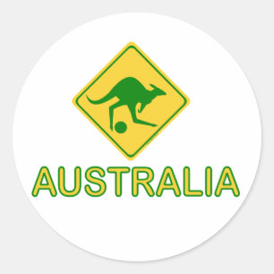 Australia Soccer Kangaroo Runder Aufkleber
