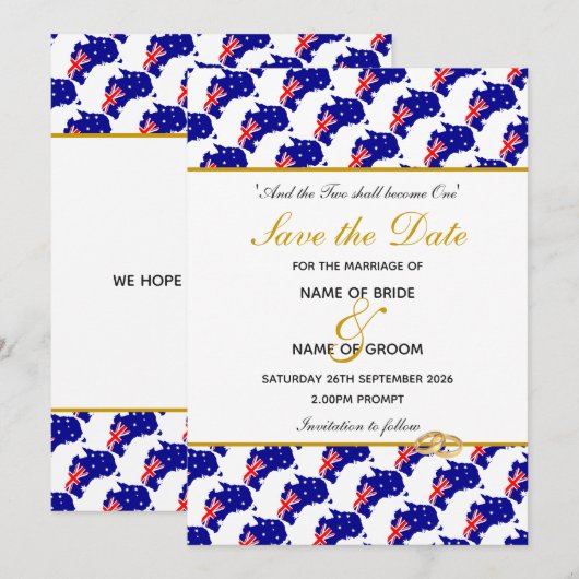 AUSTRALIA Special Event Hochzeit Save The Date (Vorne/Hinten)