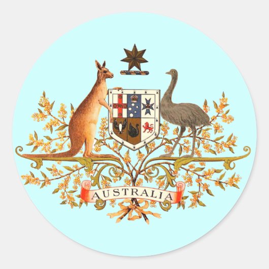 Australia-Wappen Runder Aufkleber (Vorderseite)