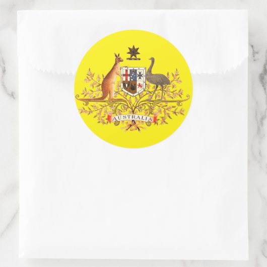 Australia-Wappen Runder Aufkleber (Tasche)