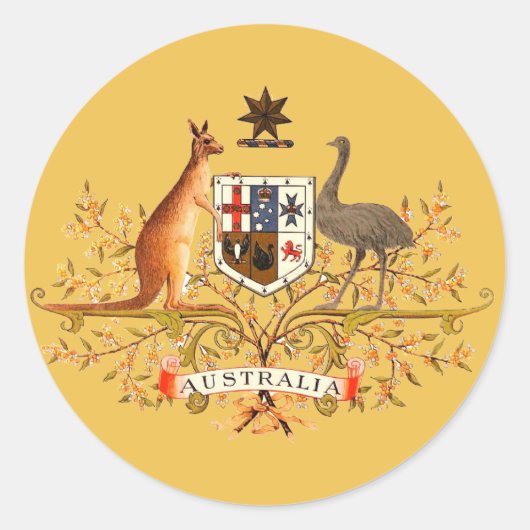 Australia-Wappen Runder Aufkleber (Vorderseite)