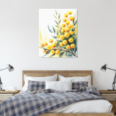 Australia — Watercolor Golden Wattle Leinwanddruck (Insitu (Schlafzimmer))