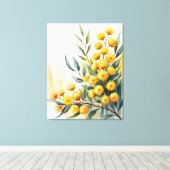 Australia — Watercolor Golden Wattle Leinwanddruck (Insitu (Holzboden))