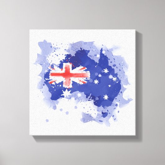Australia Watercolor Map Leinwanddruck (Vorderseite)