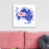 Australia Watercolor Map Leinwanddruck (Insitu (Wohnzimmer))