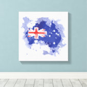 Australia Watercolor Map Leinwanddruck (Insitu (Holzboden))