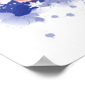 Australia Watercolor Map Poster (Ecke)