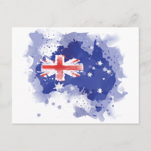 Australia Watercolor Map Postkarte (Vorderseite)