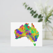 Australia Watercolor Map Postkarte (Stehend Vorderseite)