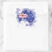 Australia Watercolor Map Quadratischer Aufkleber (Tasche)