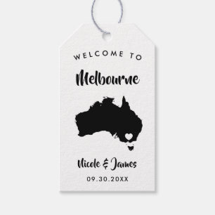 Australia Wedding Welcome Bag Tags, Karte Geschenkanhänger