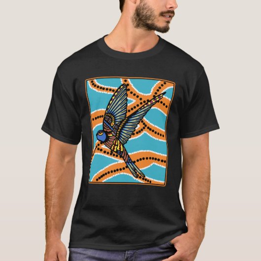 Australian Aborginial Artwork  Bird of Paradise T-Shirt (Vorderseite)