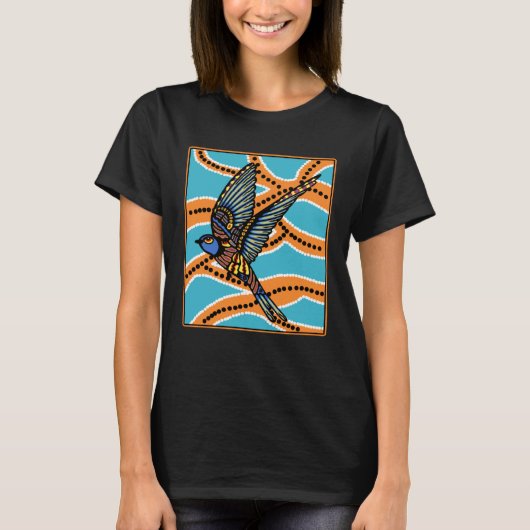 Australian Aborginial Artwork  Bird of Paradise T-Shirt (Vorderseite)