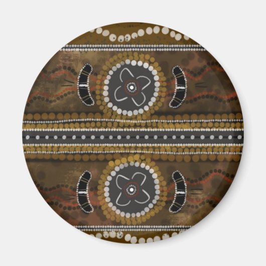 Australian Aboriginal Art - Food Ansammlung Magnet (Vorne)