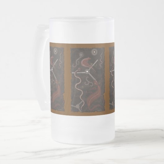 Australian Aboriginal Art Gift Mattglas Bierglas (Vorderseite Links)