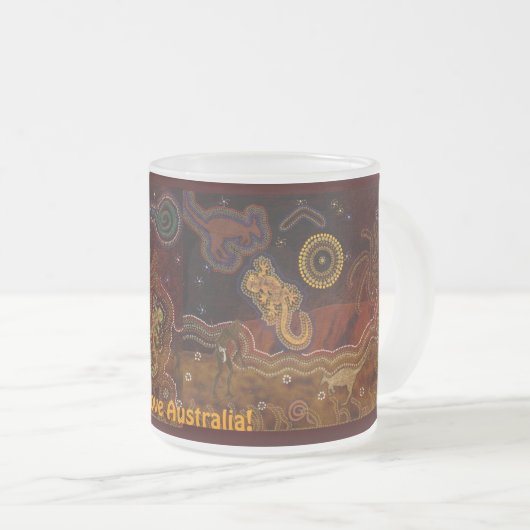 Australian Aboriginal Art Gift Mattglastasse (VorderseiteRechts)